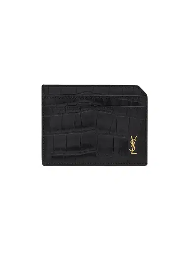 Saint Laurent Men's Tiny Cassandre Open Card Case in Matte Leather | Thumbnail 1