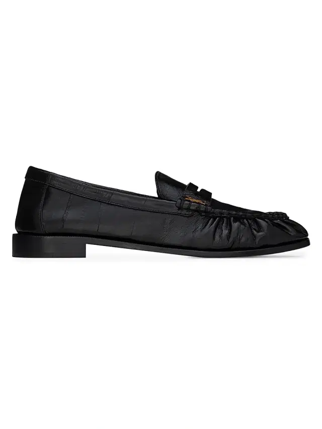 Saint Laurent Men's Le Loafers Supple in Leather - Black