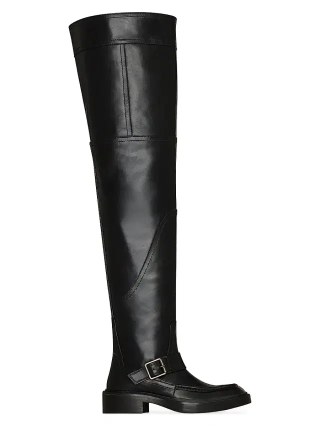 Saint Laurent Women's Joe Over-The-Knee Boots in Smooth Leather - Black