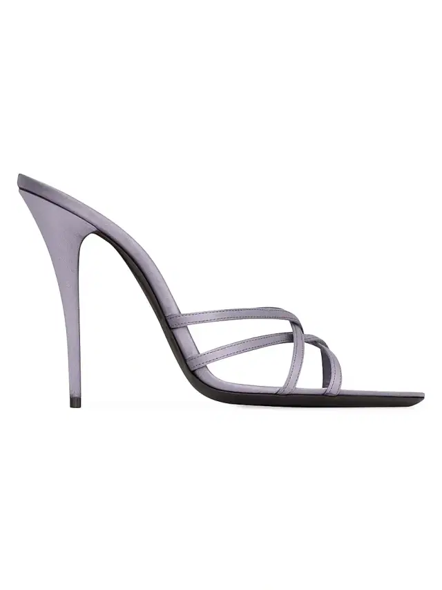 Women's Frankie Mules in Satin Crepe - Lilas
