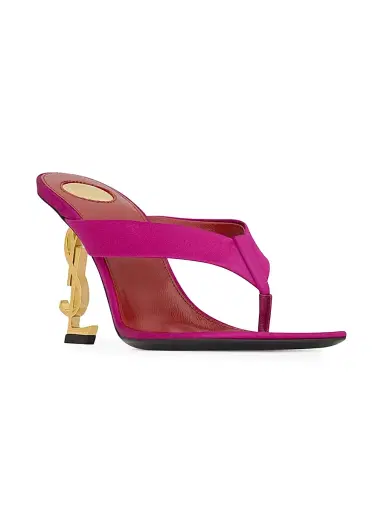 Saint Laurent Women's Opyum Mules in Satin Crepe - Fuchsia | Thumbnail 2 Saint Laurent Women's Opyum Mules in Satin Crepe - Fuchsia | Thumbnail 2
