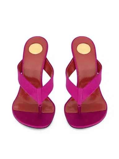 Saint Laurent Women's Opyum Mules in Satin Crepe - Fuchsia | Thumbnail 3 Saint Laurent Women's Opyum Mules in Satin Crepe - Fuchsia | Thumbnail 3