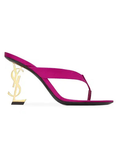 Saint Laurent Women's Opyum Mules in Satin Crepe - Fuchsia | Thumbnail 1 Saint Laurent Women's Opyum Mules in Satin Crepe - Fuchsia | Thumbnail 1