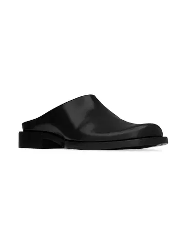 Saint Laurent Men's Angus Mules in Smooth Leather - Black - Size 12 | Thumbnail 2