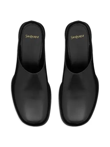 Saint Laurent Men's Angus Mules in Smooth Leather - Black - Size 12 | Thumbnail 3