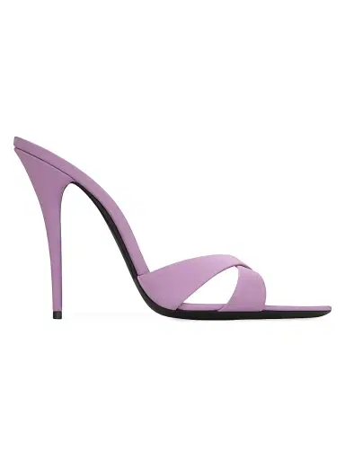 Saint Laurent Women's Kirat Sandals in Satin Crepe - Purple | Thumbnail 1 Saint Laurent Women's Kirat Sandals in Satin Crepe - Purple | Thumbnail 1