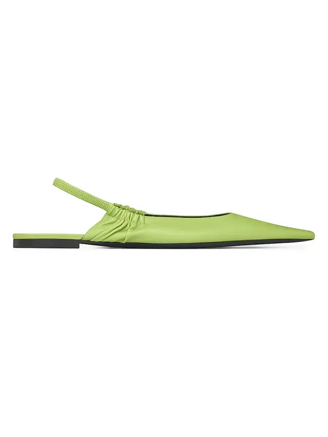 Women's Anne-Marie Slingback Flats in Smooth Leather - Lime