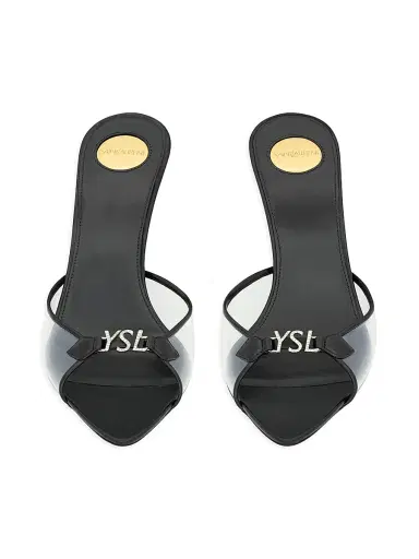 Saint Laurent Women's Jerry Mules in Tpu and Rhinestones - Black | Thumbnail 3 Saint Laurent Women's Jerry Mules in Tpu and Rhinestones - Black | Thumbnail 3