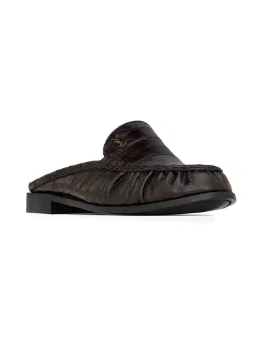 Saint Laurent Men's Le Loafer Mules - Burnt Brown - Size 7 | Thumbnail 2