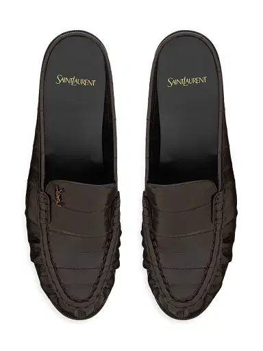 Saint Laurent Men's Le Loafer Mules - Burnt Brown - Size 7 | Thumbnail 3