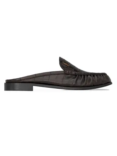 Saint Laurent Men's Le Loafer Mules - Burnt Brown - Size 7 | Thumbnail 1