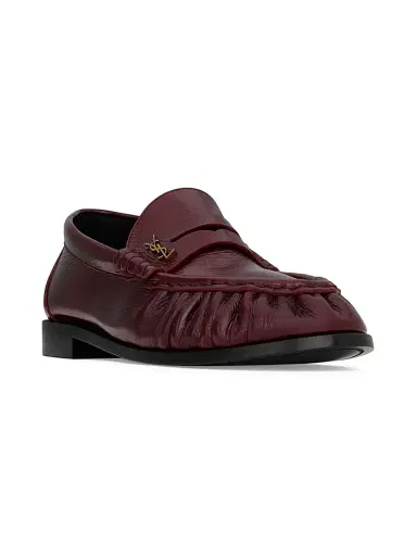 Saint Laurent Women's Le Loafers Supple in Smooth Leather - Vintage Bordeaux | Thumbnail 2 Saint Laurent Women's Le Loafers Supple in Smooth Leather - Vintage Bordeaux | Thumbnail 2