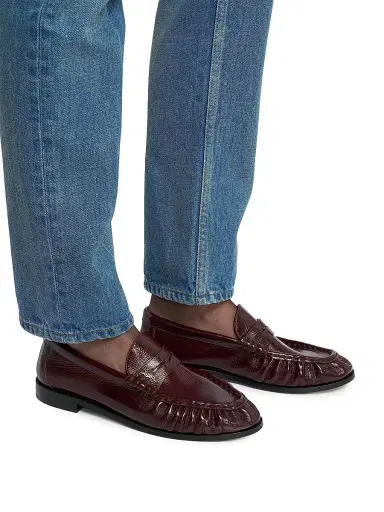 Saint Laurent Women's Le Loafers Supple in Smooth Leather - Vintage Bordeaux | Thumbnail 5 Saint Laurent Women's Le Loafers Supple in Smooth Leather - Vintage Bordeaux | Thumbnail 5