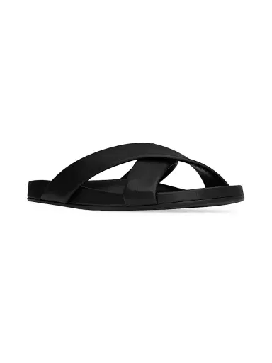 Saint Laurent Men's Nichols Slides in Smooth Leather - Black - Size 13 | Thumbnail 2 Saint Laurent Men's Nichols Slides in Smooth Leather - Black - Size 13 | Thumbnail 2