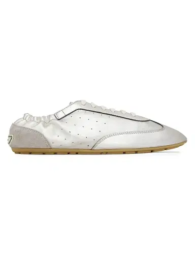 Saint Laurent Women's Lewis Sneakers in Metallic Leather and Suede - Silver Pale - Size 9.5 | Thumbnail 1 Saint Laurent Women's Lewis Sneakers in Metallic Leather and Suede - Silver Pale - Size 9.5 | Thumbnail 1