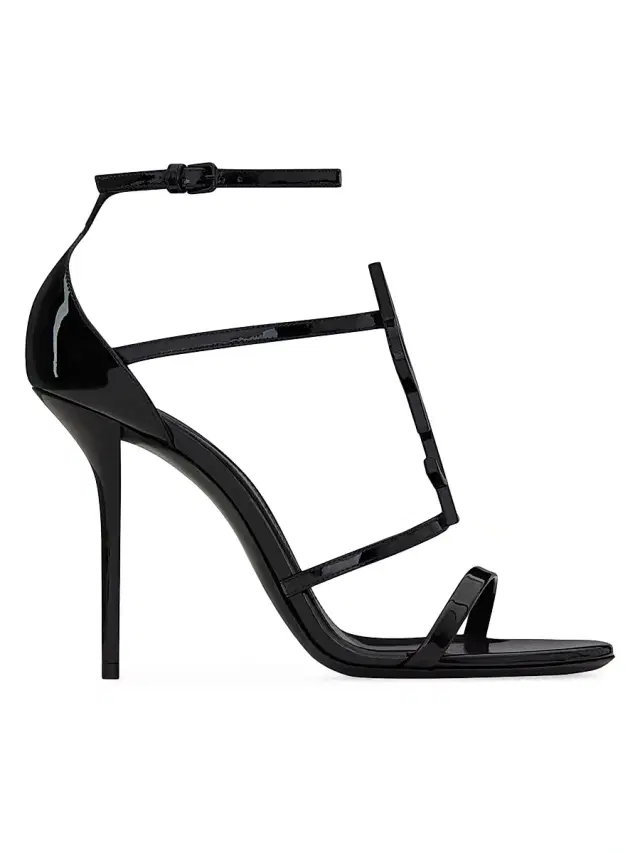 Saint Laurent Women's Cassandra Sandals in Patent Leather - Black