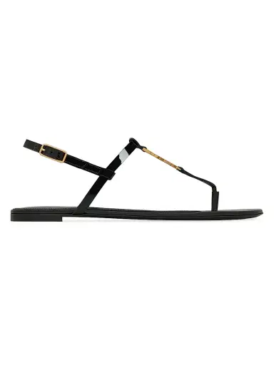 Saint Laurent Women's Cassandra Sandals in Patent Leather | Thumbnail 1 Saint Laurent Women's Cassandra Sandals in Patent Leather | Thumbnail 1