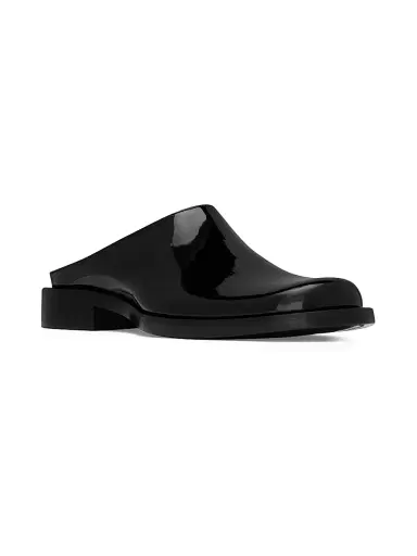 Saint Laurent Men's Angus Mules in Patent Leather - Black - Size 11 | Thumbnail 2