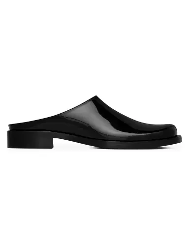 Saint Laurent Men's Angus Mules in Patent Leather - Black - Size 11 | Thumbnail 1