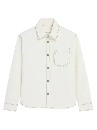 AMI Paris Men's Ami de Coeur Overshirt - Blanc Creme | Thumbnail 1