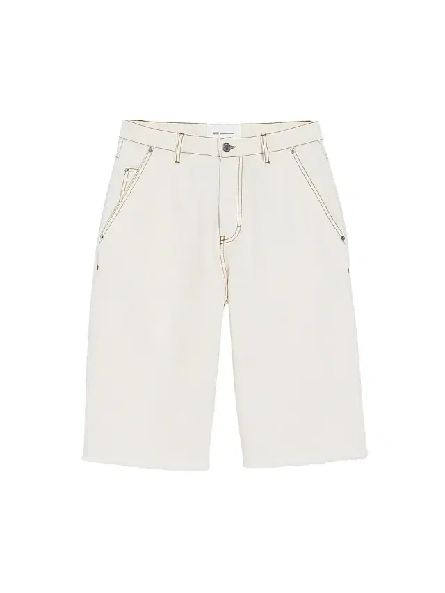 Men's Wide-Leg Denim Shorts - Blanc Creme