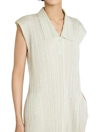 Pleats Please Issey Miyake Women's Monthly Colors: May Pleated Midi-Dress - Ivory - Size Large | Thumbnail 6 Pleats Please Issey Miyake Women's Monthly Colors: May Pleated Midi-Dress - Ivory - Size Large | Thumbnail 6
