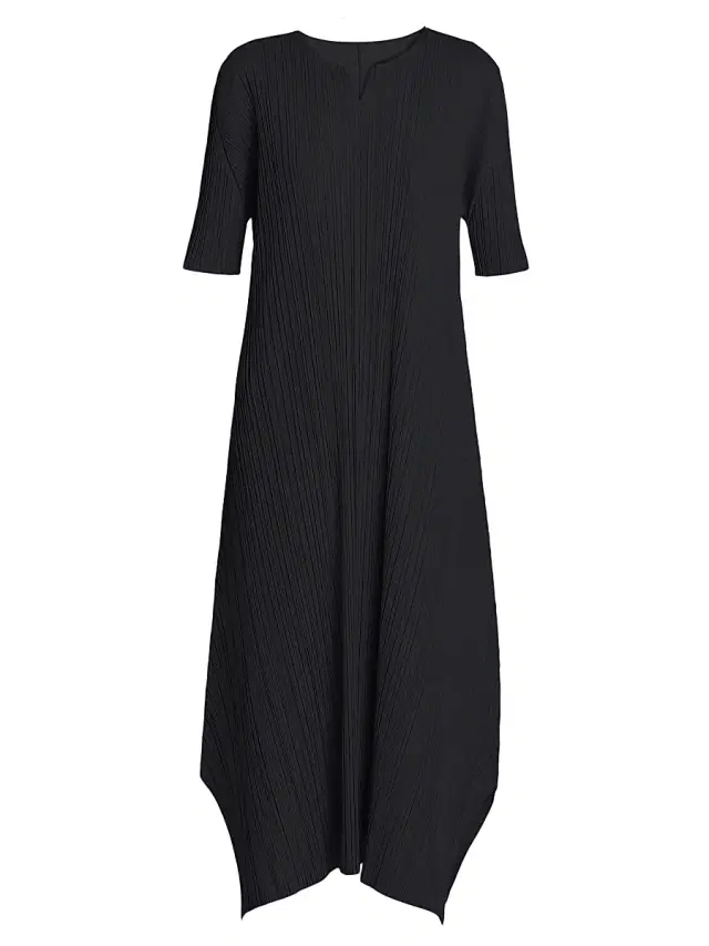 Pleats Please Issey Miyake Women's Mellow Pleats Balloon Midi-Dress - Black
