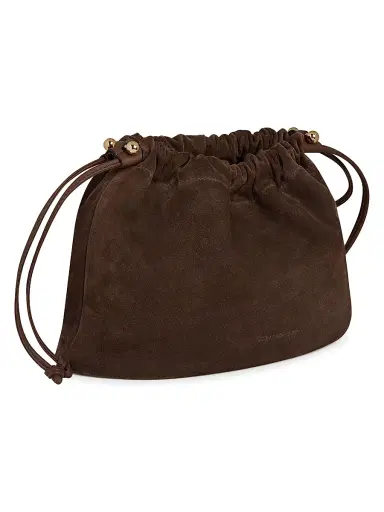 Strathberry Women's Charlotte Suede Drawstring Bag - Chocolate | Thumbnail 7