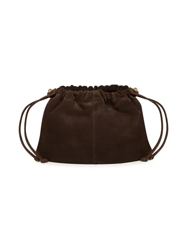 Strathberry Women's Charlotte Suede Drawstring Bag - Chocolate | Thumbnail 8