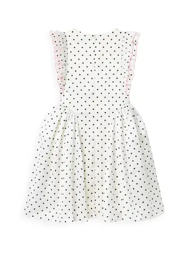 Self-Portrait Little Girl's & Girl's Polka Dot Drop-Waist Dress | Thumbnail 2
