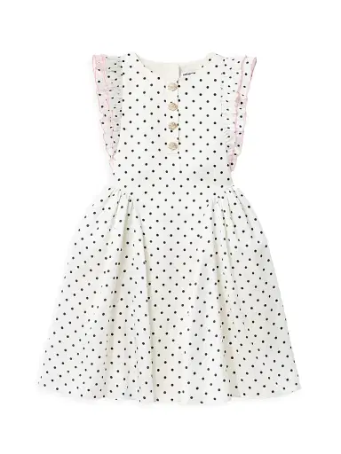 Self-Portrait Little Girl's & Girl's Polka Dot Drop-Waist Dress | Thumbnail 1
