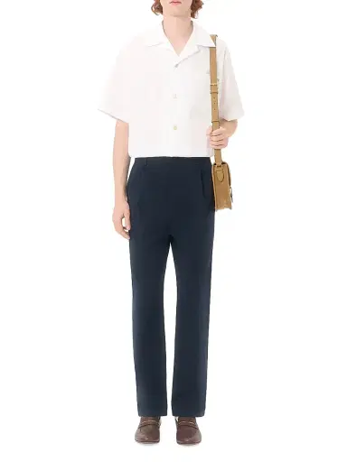 Valentino Garavani Men's Bowling Shirt in Cotton Poplin with VGold - White - Size 34 | Thumbnail 2