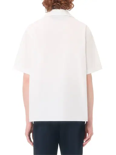 Valentino Garavani Men's Bowling Shirt in Cotton Poplin with VGold - White - Size 34 | Thumbnail 5