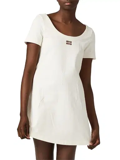 Miu Miu Women's Jersey Mini-Dress | Thumbnail 2 Miu Miu Women's Jersey Mini-Dress | Thumbnail 2
