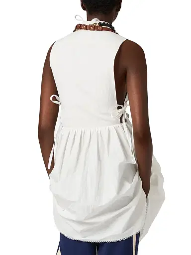 Miu Miu Women's Slubbed Poplin Dress - White - Size 2 | Thumbnail 4