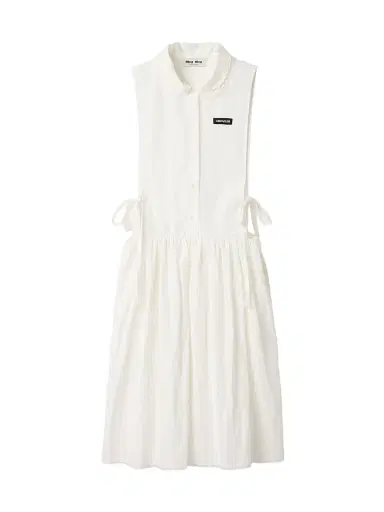 Miu Miu Women's Slubbed Poplin Dress - White - Size 2 | Thumbnail 1