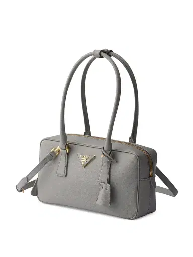Prada Women's Small Saffiano Leather Top Handle Bag - Grey | Thumbnail 2 Prada Women's Small Saffiano Leather Top Handle Bag - Grey | Thumbnail 2