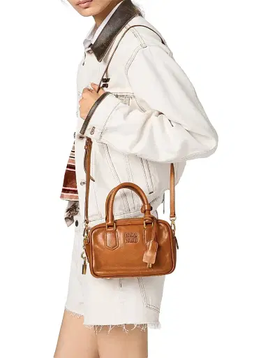 Miu Miu Women's Arcadie Leather Top Handle Bag | Thumbnail 3 Miu Miu Women's Arcadie Leather Top Handle Bag | Thumbnail 3