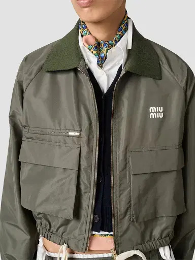 Miu Miu Women's Technical Fabric Blouson Jacket - Green - Size 6 | Thumbnail 5