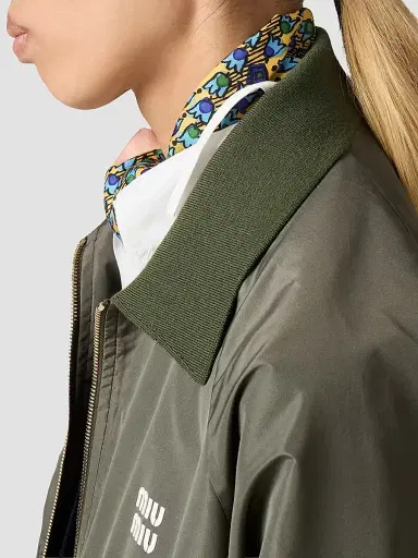 Miu Miu Women's Technical Fabric Blouson Jacket - Green - Size 6 | Thumbnail 6