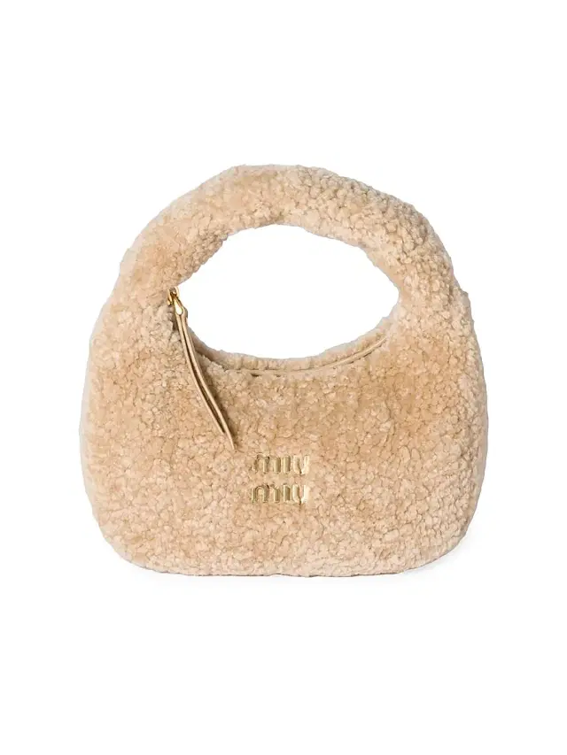 Women's Wander Shearling Top Handle Bag - Beige Khaki