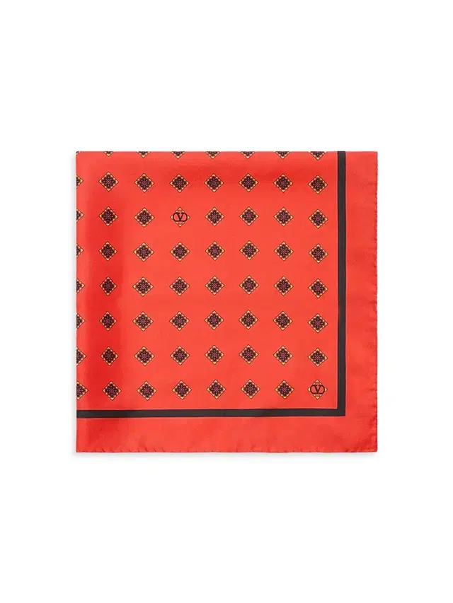 Valentino Garavani Men's Opticool Silk Scarf - Red Black