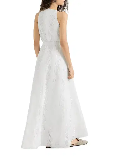 Brunello Cucinelli Women's Techno Cotton Poplin Broderie Anglaise Dress | Thumbnail 3 Brunello Cucinelli Women's Techno Cotton Poplin Broderie Anglaise Dress | Thumbnail 3