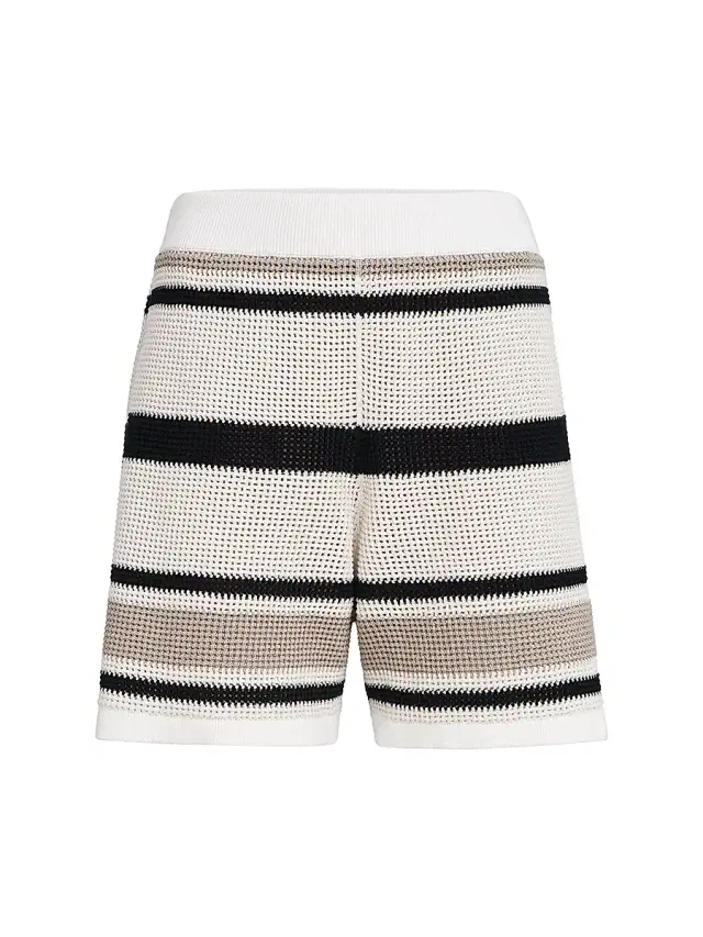 Brunello Cucinelli Women's Striped Cotton Net Knit Shorts - Panama