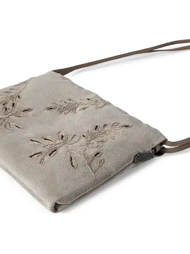 Brunello Cucinelli Women's Pouch Bag in Suede with Dazzling Broderie Anglaise and Monili | Thumbnail 4