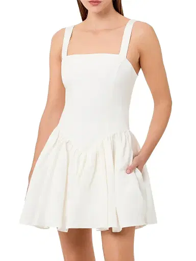 NICHOLAS Women's Vittoria Linen-Blend Minidress - | Thumbnail 3 NICHOLAS Women's Vittoria Linen-Blend Minidress - | Thumbnail 3