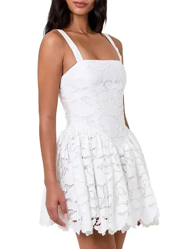NICHOLAS Women's Vittoria Broderie Lace Minidress - | Thumbnail 3 NICHOLAS Women's Vittoria Broderie Lace Minidress - | Thumbnail 3