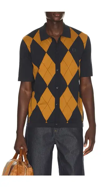 Fred Perry Argyle Button Knitted Shirt | Thumbnail 6