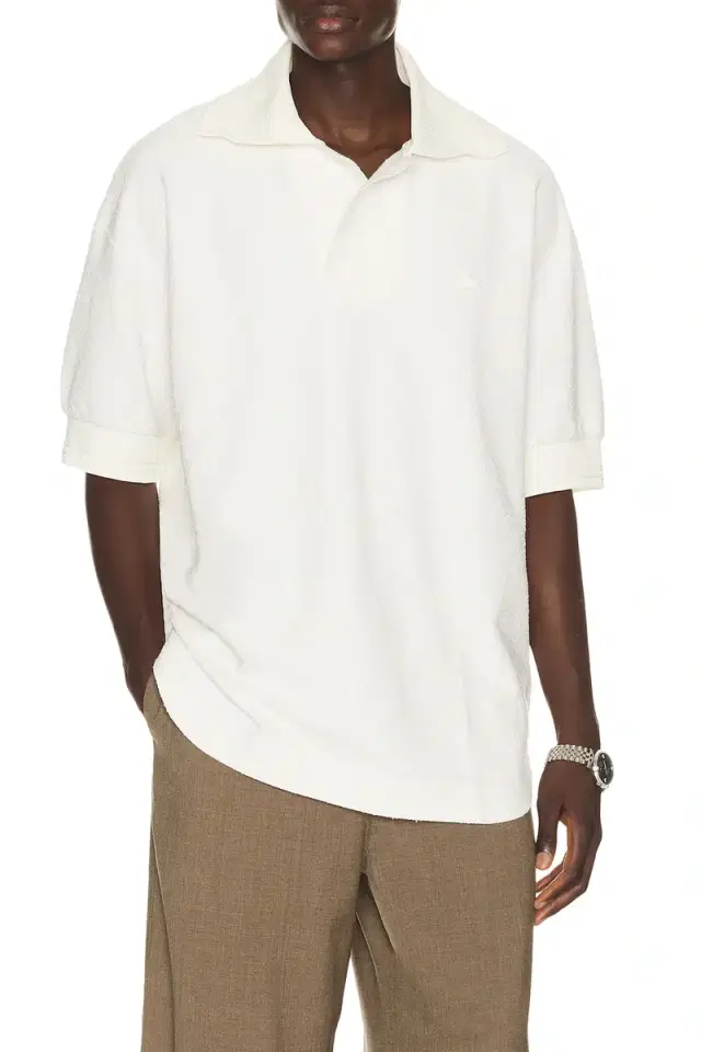 Lacoste Runway Loose Fit Boucle Knit Polo Shirt
