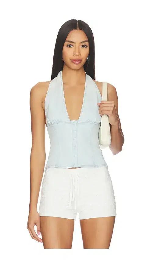 Free People Ramona Denim Halter